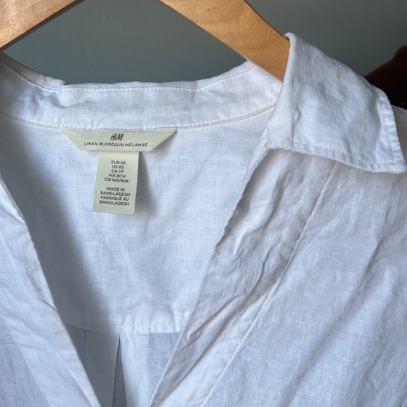 NWOT White H&M Linen-blend Tunic - Picture 2 of 2